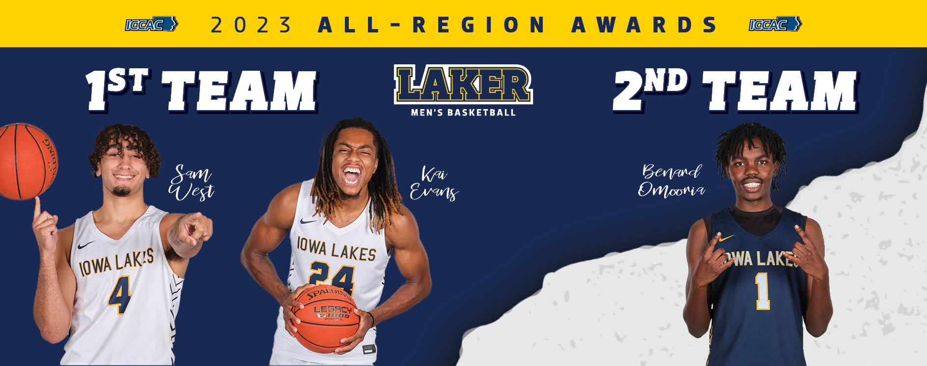 Three Laker Men’s Basketball Athletes Named to the ICCAC Division II Men’s Basketball All-Region Team