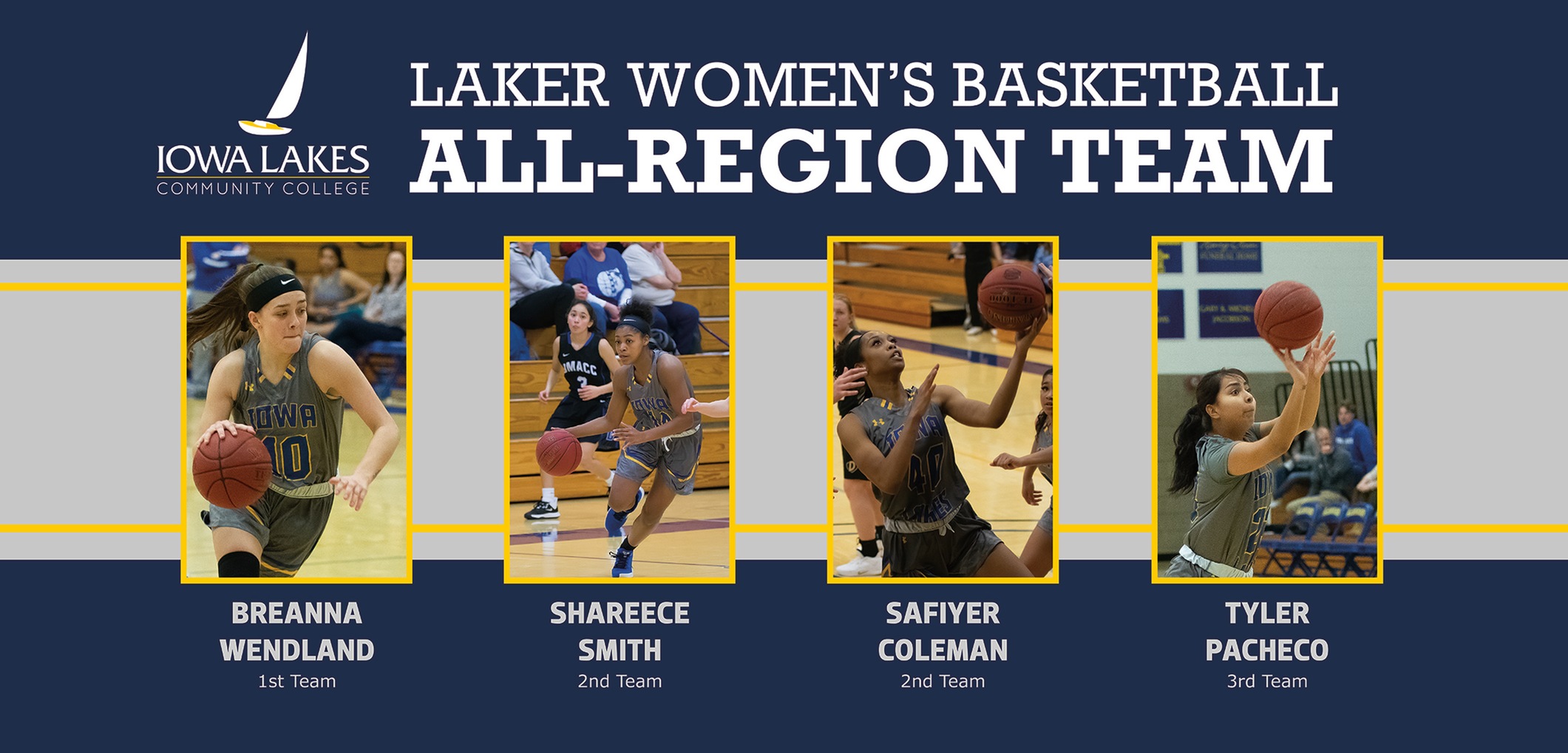 Four Iowa Lakes Women’s Basketball Members Selected to All-Region Teams