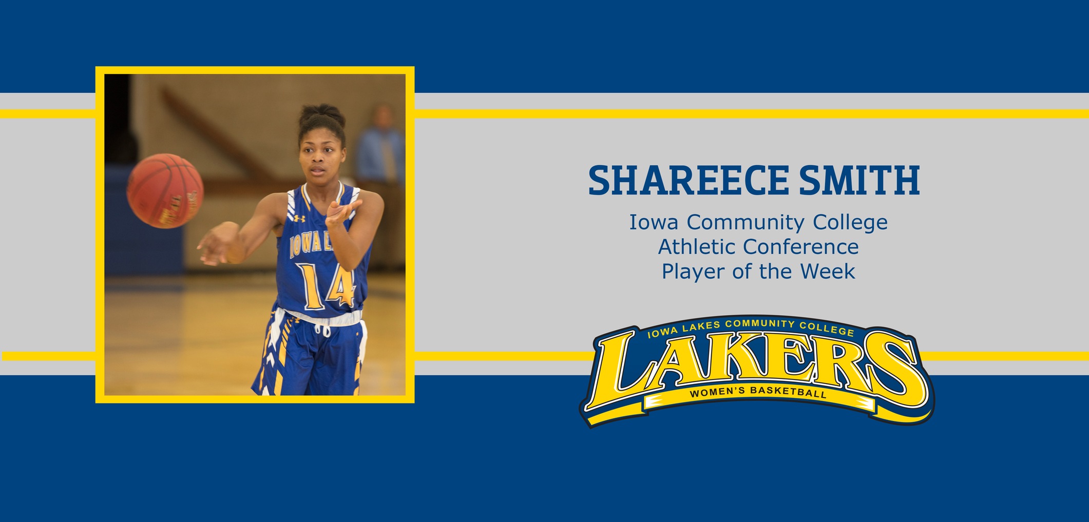 Shareece Smith, a freshman from Fort Dodge, IA was selected as the ICCAC Player of the Week. 